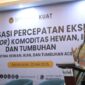 Pelaksana Tugas Sekretaris Daerah Aceh M Nasir, membuka secara resmi Sosialisasi Percepatan Ekspor (Go-Ekspor) Komoditas Hewan, Ikan dan tumbuhan, di Aula Kyriad Muraya Hotel Banda Aceh, Kamis (22/5/2025). Foto: Humas Aceh