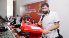 Gubernur Aceh Muzakir Manaf Menghadiri peringatan Haul Wali Nanggroe Aceh Dr. Teungku Hasan Muhammad di Tiro, M.S., M.A.,LL.D., Ph.D Ke 15 di Kantor Partai Aceh DPP-PA Banda Aceh Selasa (3/6/2025).