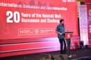 Gubernur Aceh, Muzakir Manaf, Memberi sambutan sekaligus membuka secara resmi International Discussion and commemoration 20 year of the helsinki MoU di Hermes Palace, Kamis (14/08/2025). Foto: Humas Aceh