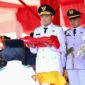 Wakil Gubernur Aceh, Fadhlullah, SE, di dampingi istri & forkopimda Aceh menjadi inspektur upacara penurunan bendera dalam rangka peringatan HUT RI ke-80 di Lapangan Blang Padang, Banda Aceh, (17/8/2025) Sore.