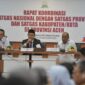 Wakil Gubernur Aceh, Fadhlullah, SE menyampaikan sambutan sekaligus membuka rapat koordinasi satgas nasional provinsi dan satgas kabupaten/kota se- Aceh dalam rangka percepatan pelaksanaan program koperasi desa digedung serbaguna Setda Aceh (2/9/2025).