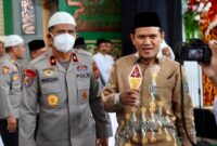 Wakil Gubernur Aceh H.Fadhlullah, SE, menghadiri Doa Bersama untuk keselamatan negeri sekaligus memperingati Maulid Nabi Muhammad SAW 1447 H/2025 di Masjid Babuttaqwa Polda Aceh, Kamis (11/9/2025)