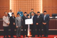 Seluruh fraksi DPRA setuju terhadap Raqan Aceh tentang Pertanggungjawaban Pelaksanaan APBA TA 2025 disampaikan dalam sidang paripurna DPRA di Gedung DPRA, Banda Aceh, Kamis (27/8/2026).